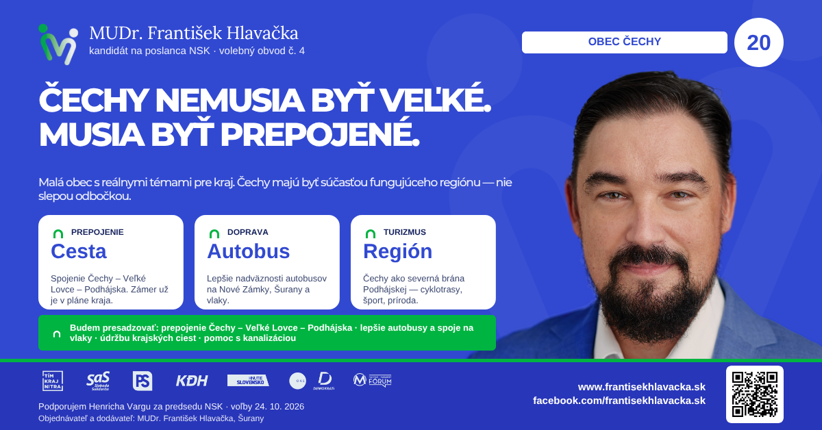 MUDr. František Hlavačka – Čechy: nemusia byť veľké, musia byť prepojené (cesta, autobus, turizmus)